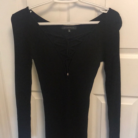 Tie up detail sweater dress - Picture 2 of 4